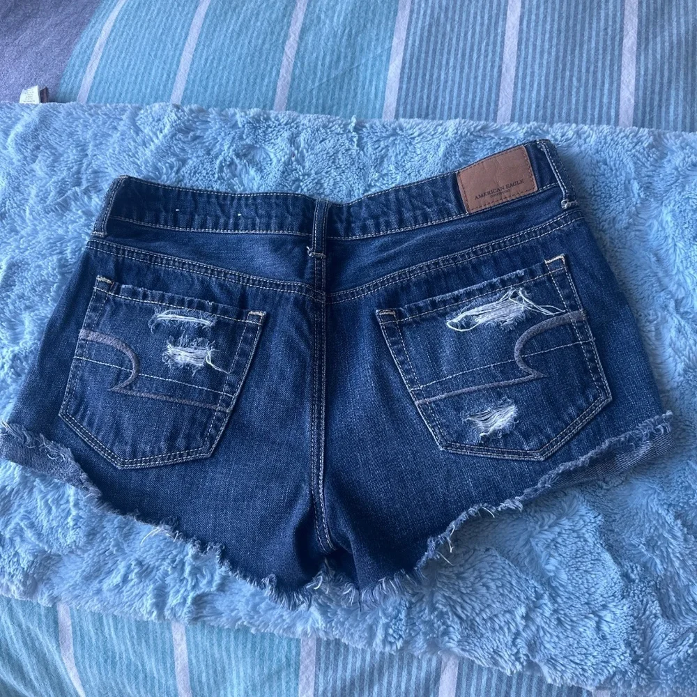 American Eagle Outfitters Tomgirl Shortie Women's Blue Denim Shorts‎ Size 0